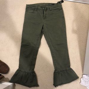 Blank green flare out jeans!